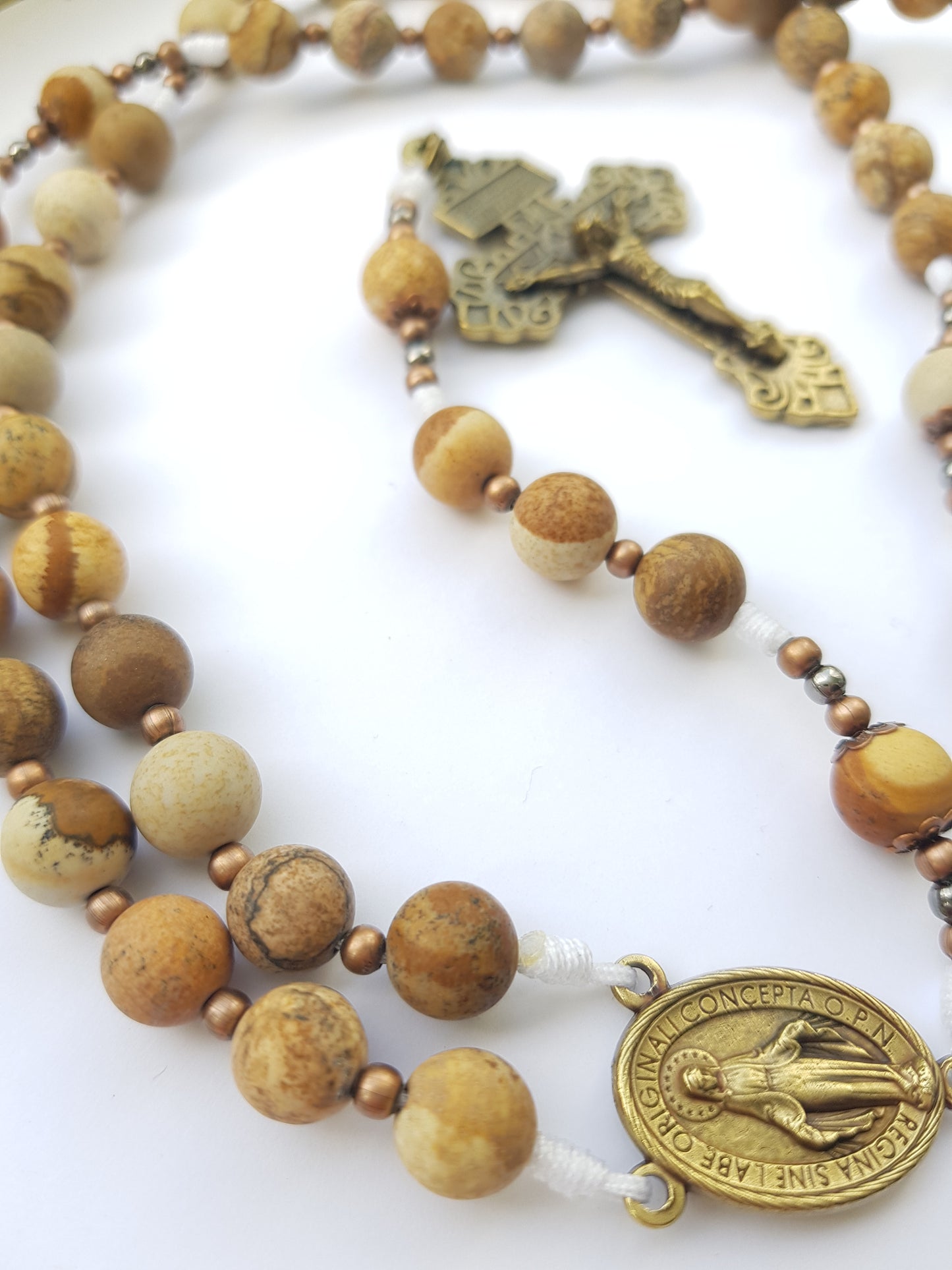 Rosary semi-precious stone brown jasper