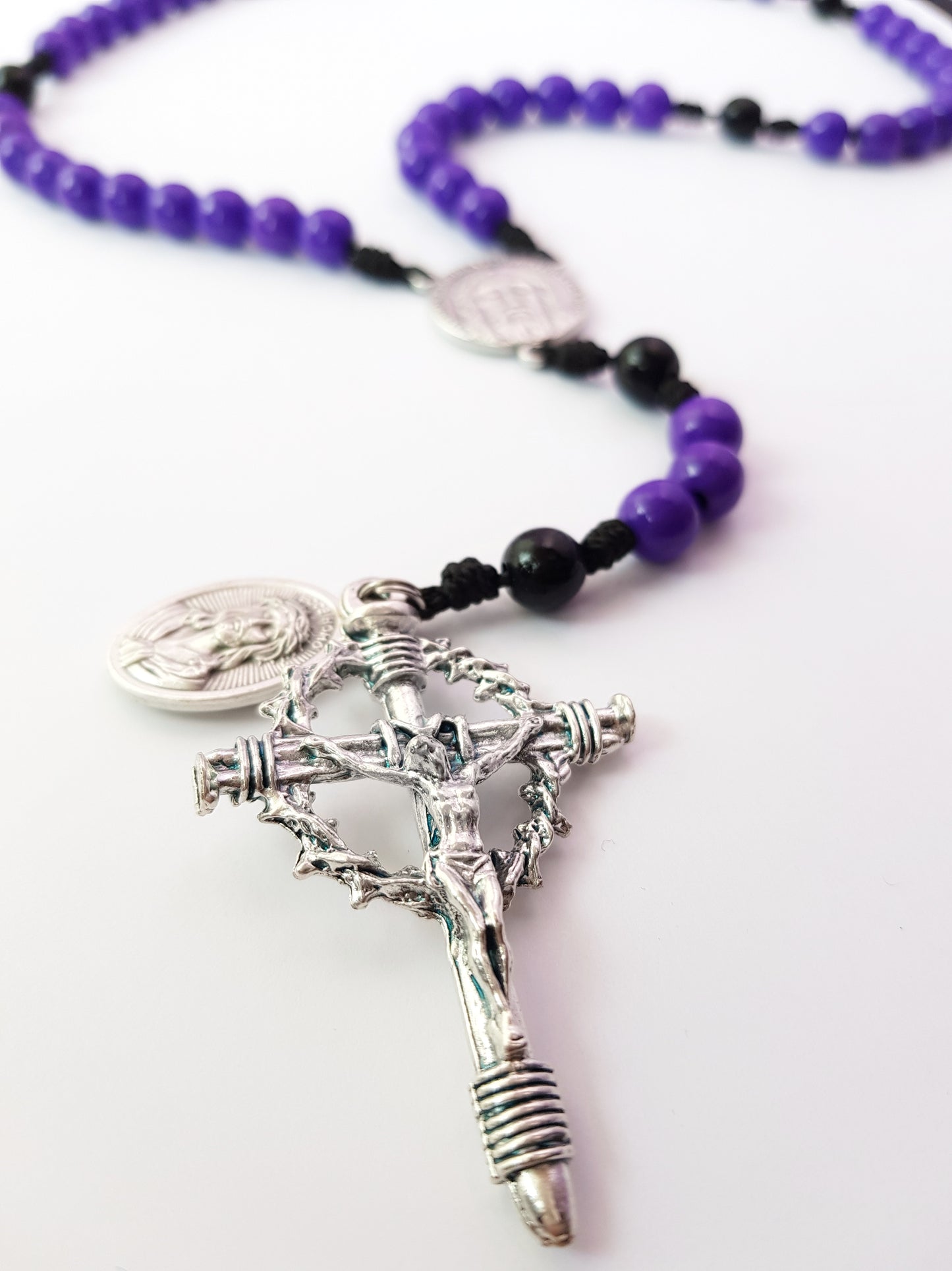Rosary Lent wooden beads purple
