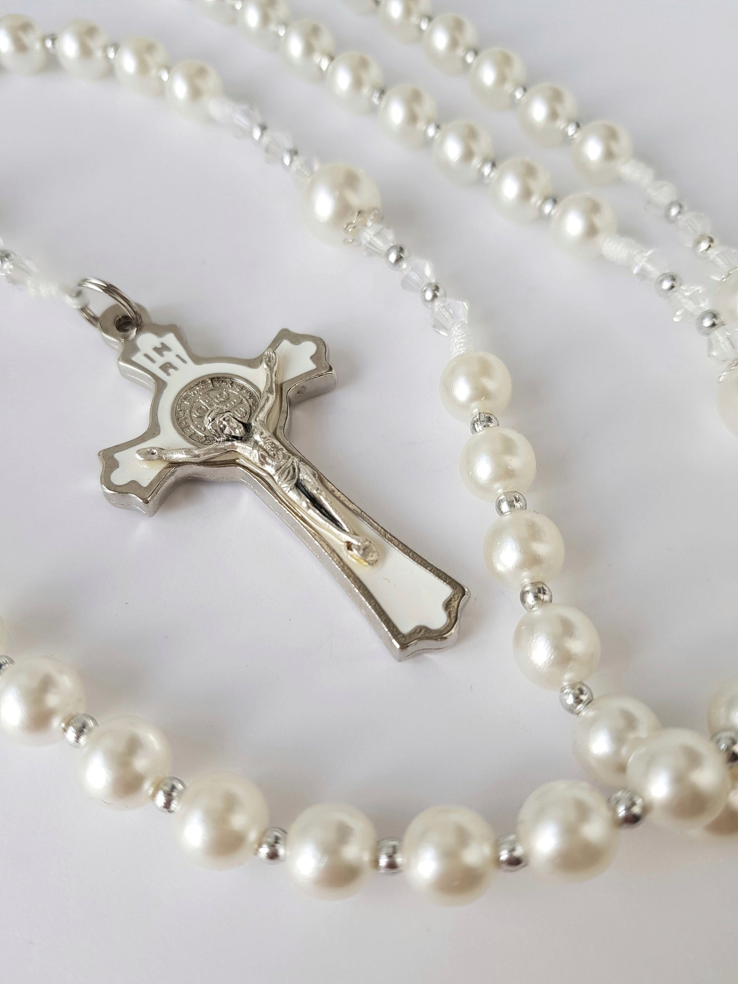 Rosary First Communion Wax Beads Ivory