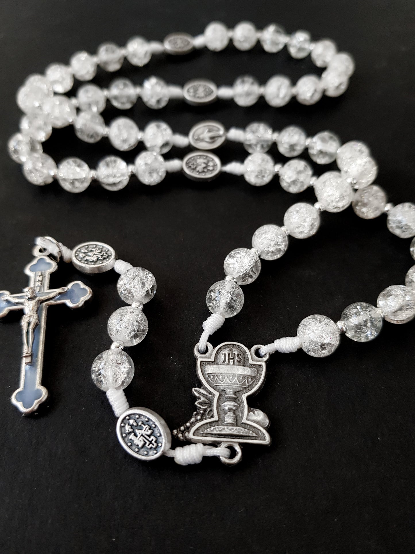 Rosary glass beads crystal transparent