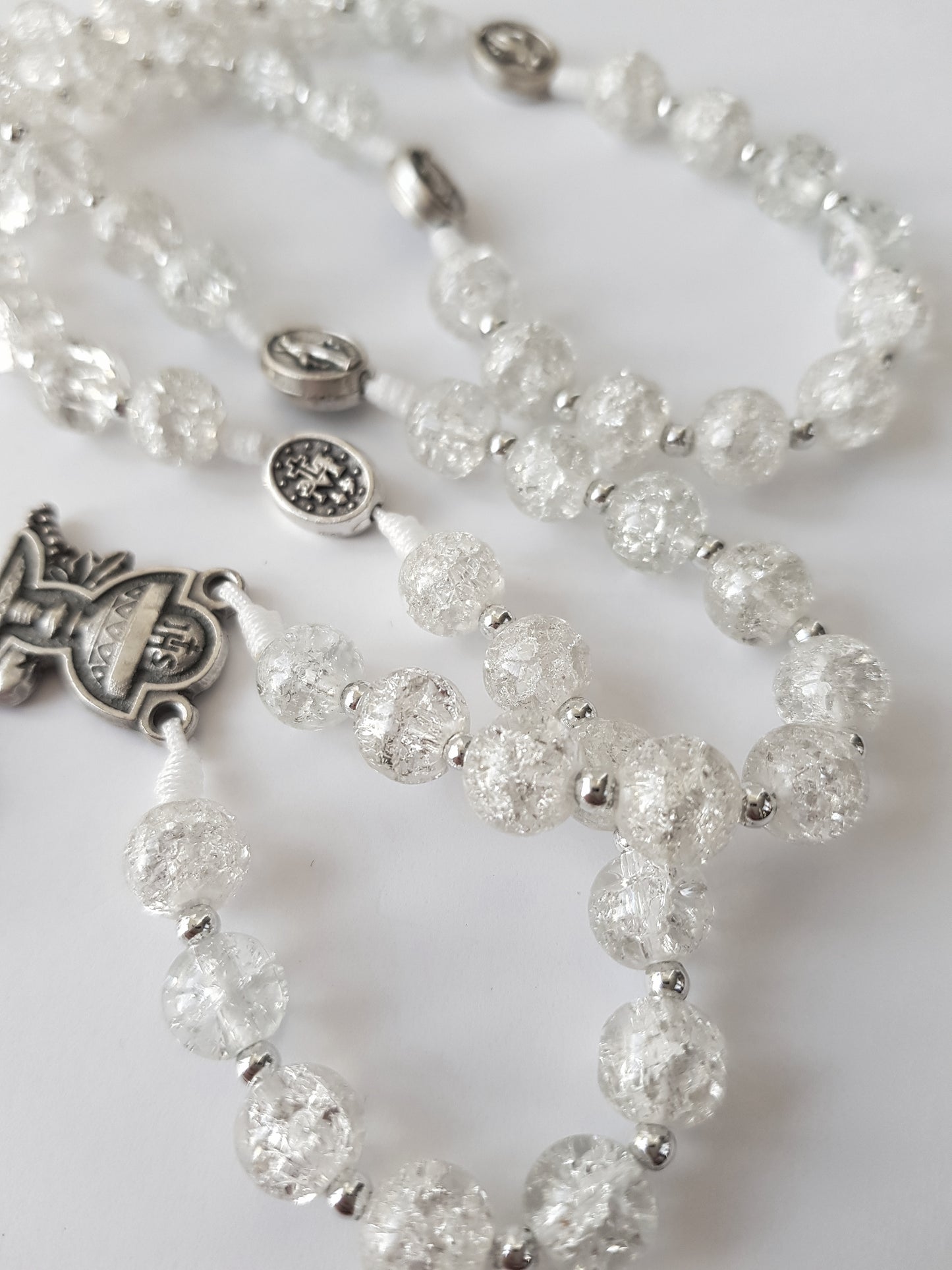 Rosary glass beads crystal transparent