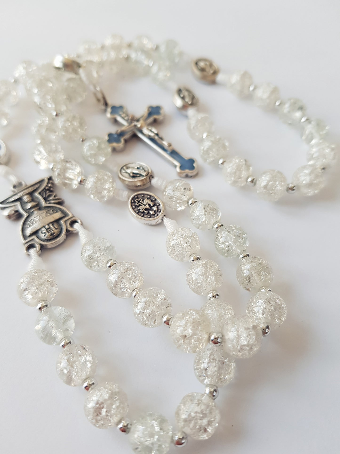 Rosary glass beads crystal transparent