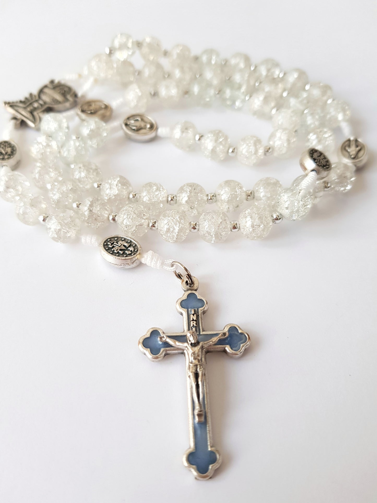 Rosary glass beads crystal transparent