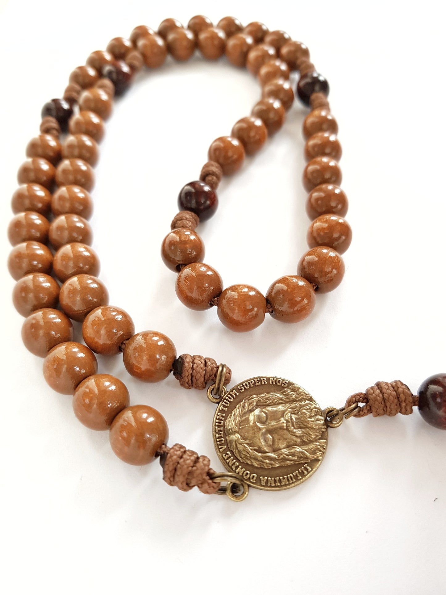 Rosary Francis of Assisi wooden beads brown