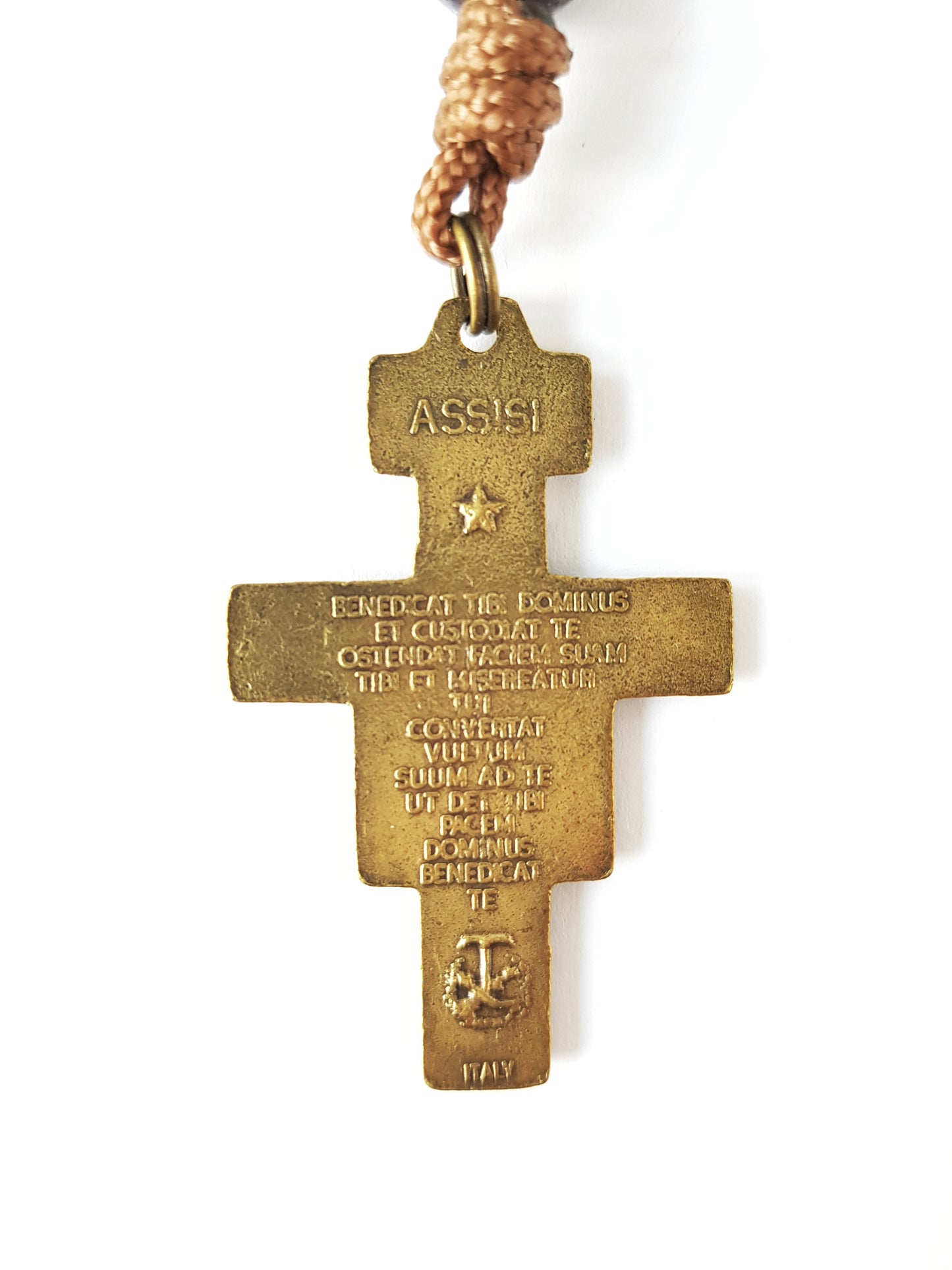 Rosary Francis of Assisi wooden beads brown