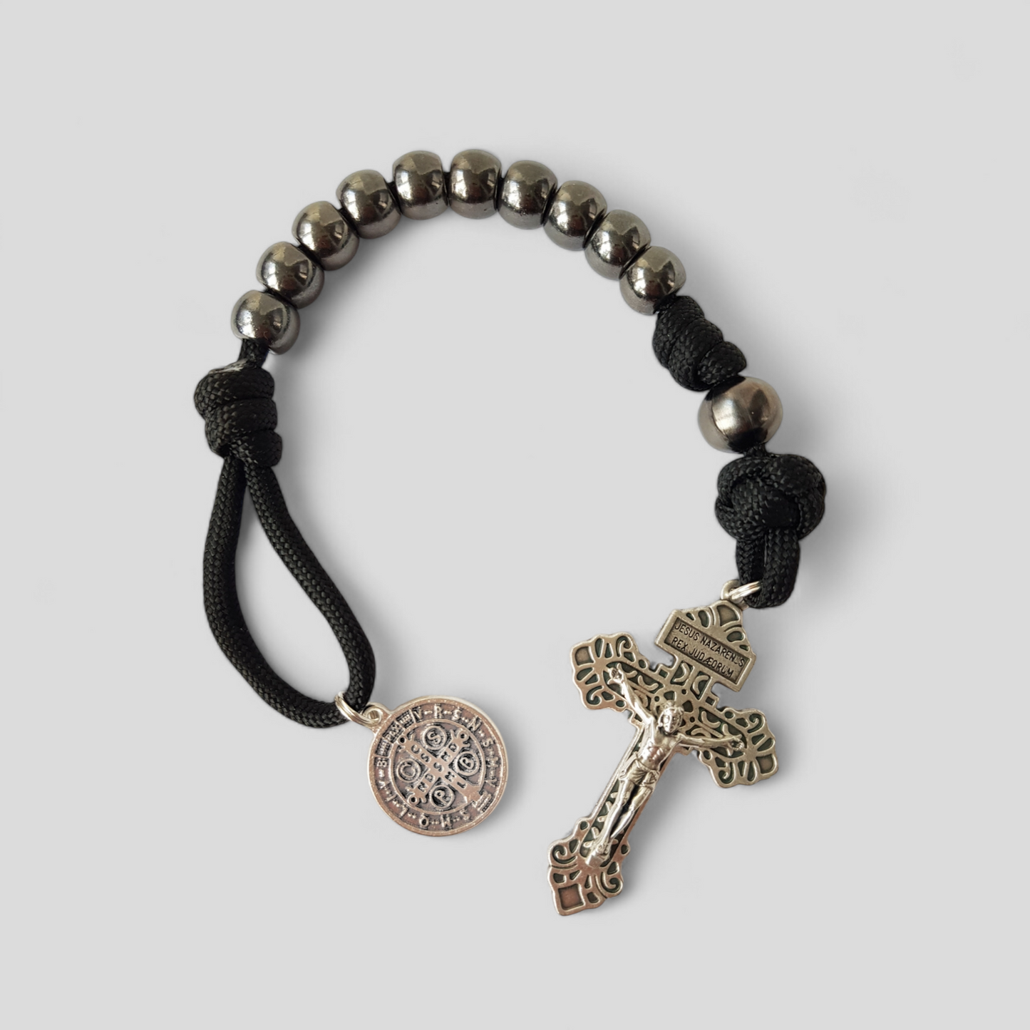 Finger rosary paracord anthracite/black