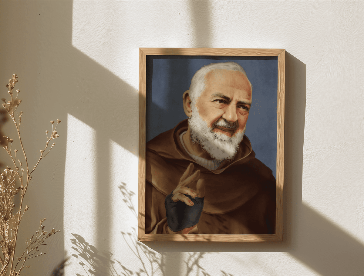 Pater Pio Portrait Wandbild - MarcellusOnlineShop