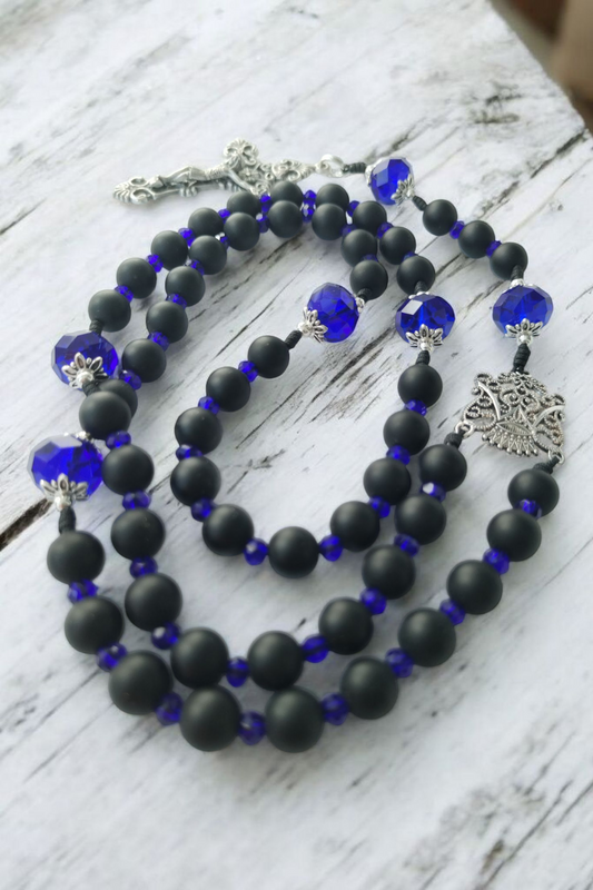 Regina caeli Rosenkranz - saphirblau