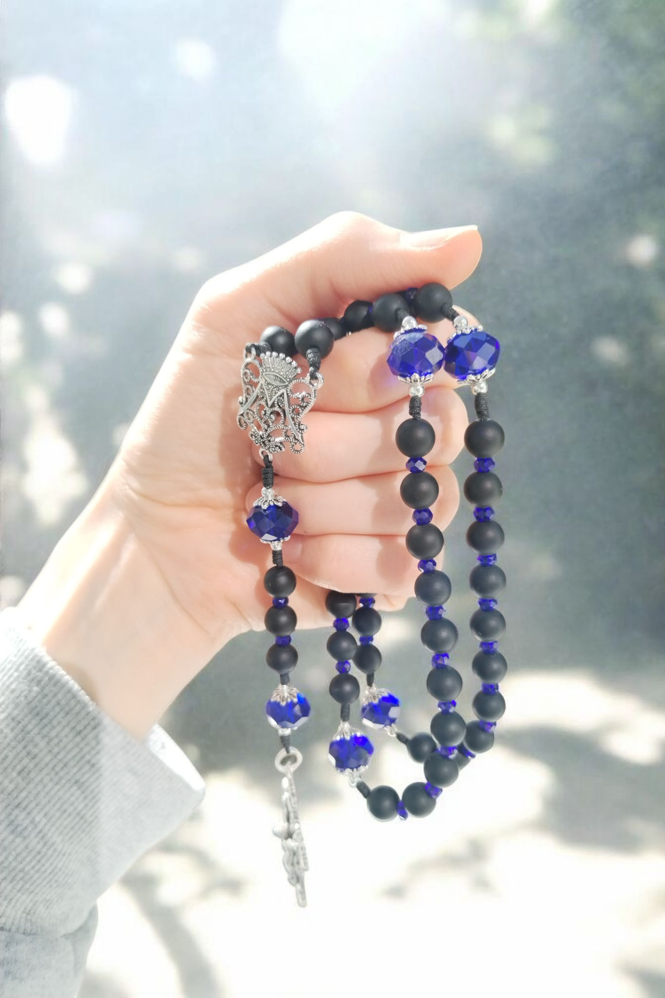 Regina caeli rosary - sapphire blue