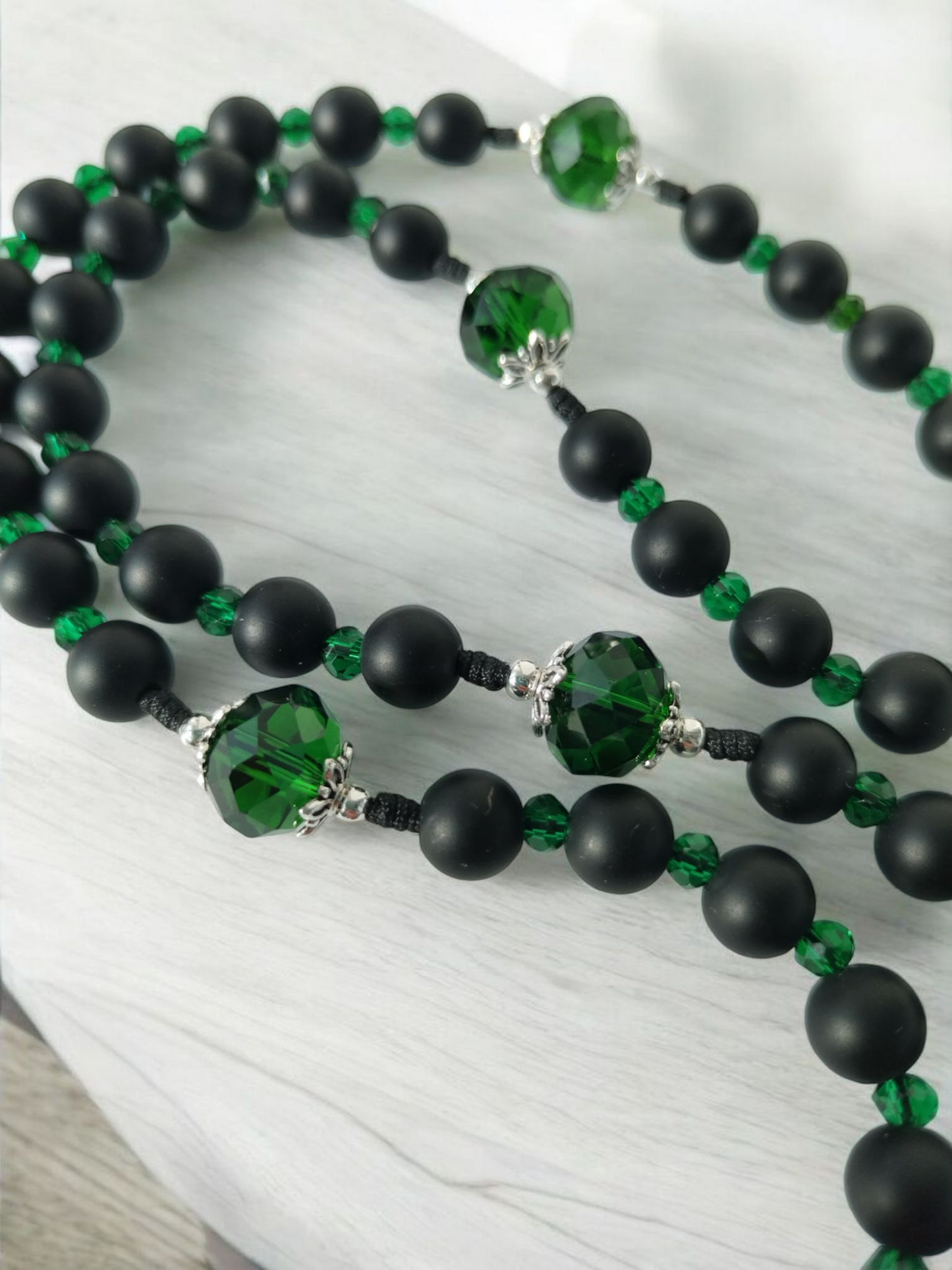 Regina caeli rosary emerald green