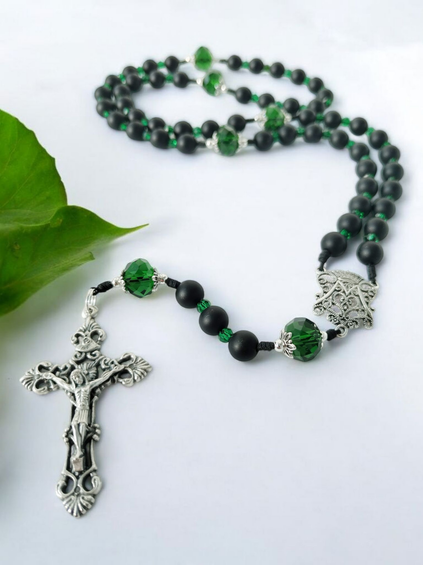 Regina caeli rosary emerald green