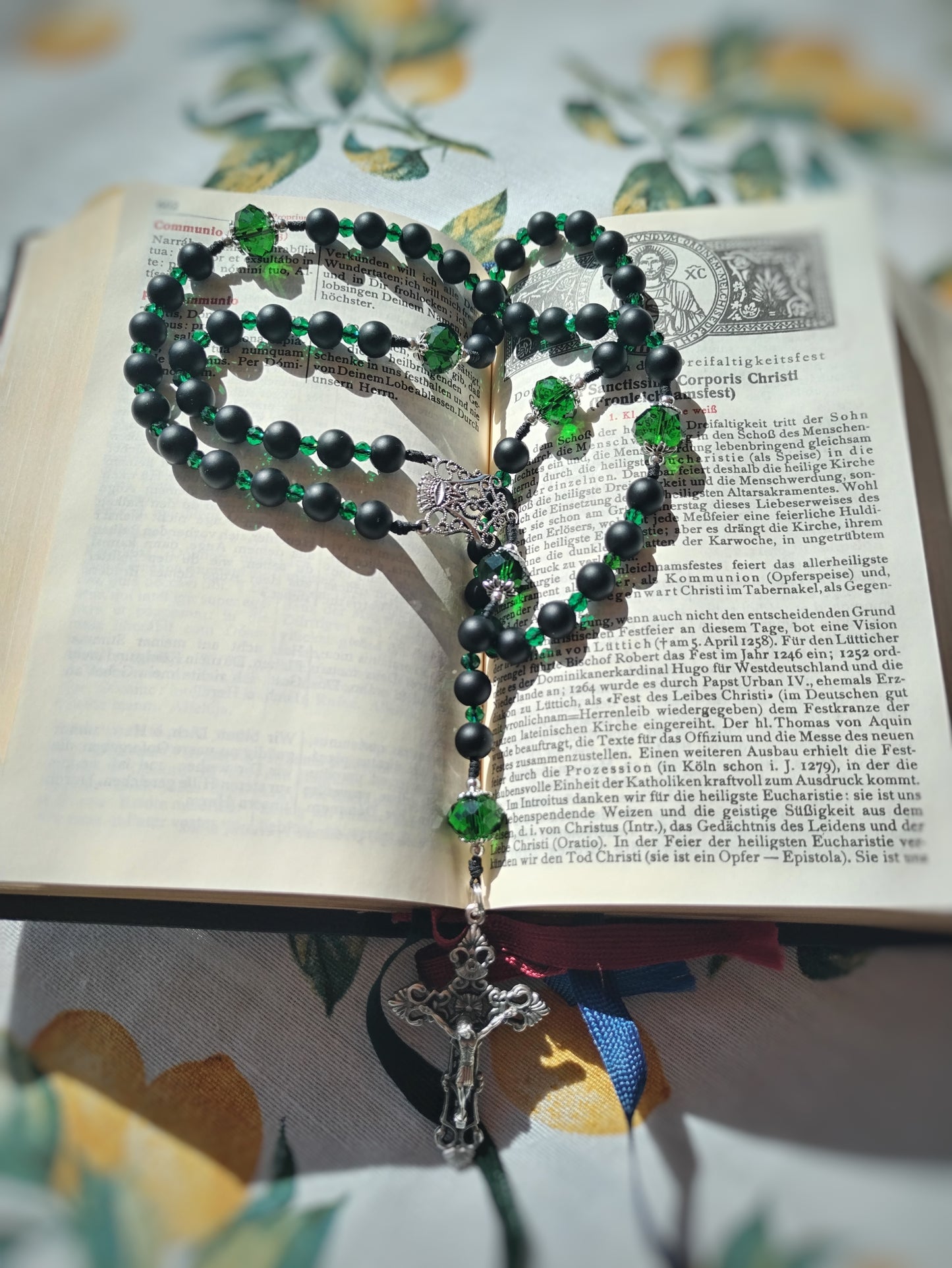 Regina caeli rosary emerald green
