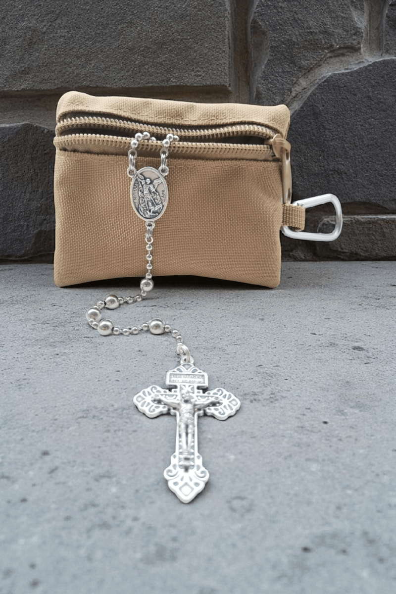 Robuste Rosenkranztasche Sand - MarcellusOnlineShop