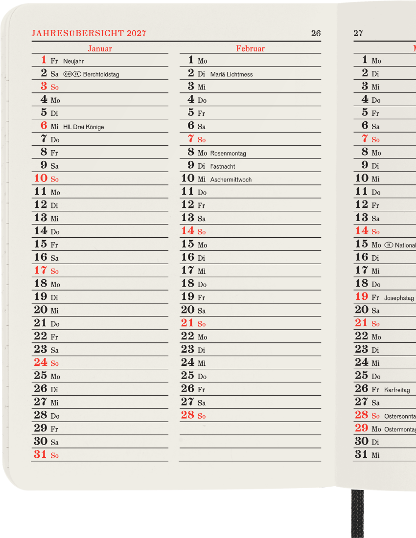 Agenda de poche 2026