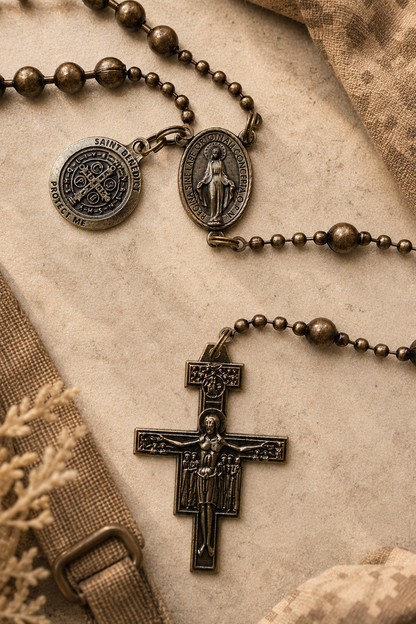 Combat Rosary Soldiers Edition, massive Bronzeperlen 6 mm – Ansicht 5
