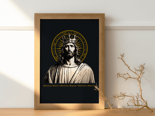 Christkönig Wandbild schwarz\gold