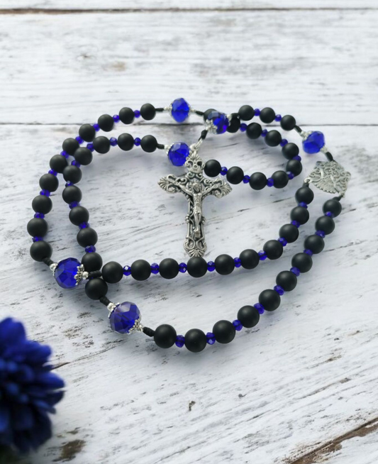 Regina caeli rosary - sapphire blue