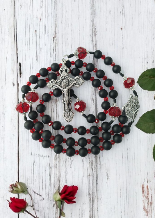 Regina caeli rosary ruby ​​red