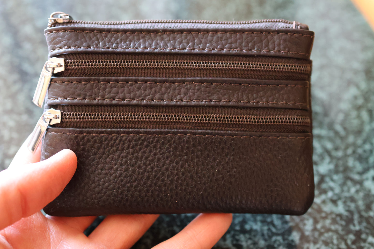 Rosenkranztasche aus Echtleder Dunkelbraun