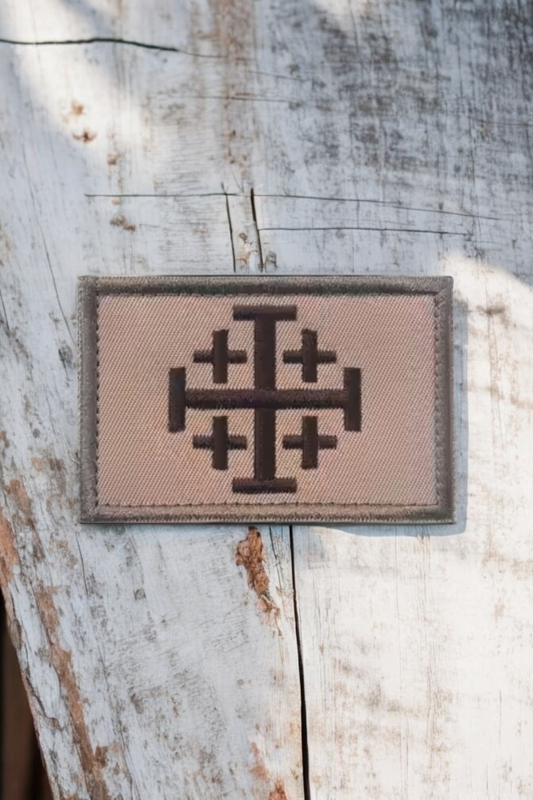 Jerusalemer Kreuz Patch olive