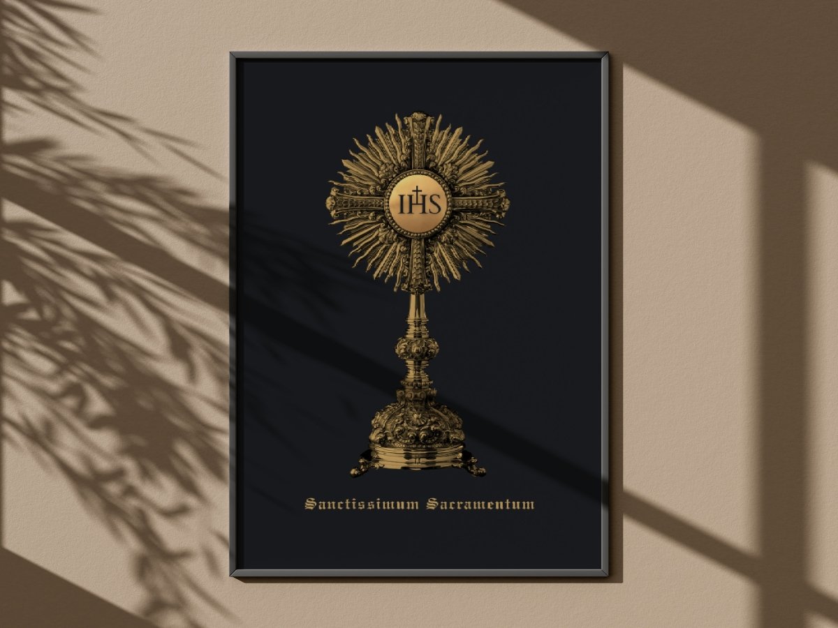 Allerheiligstes Altarssakrament Wandbild, Sanctissimum Sacramentum, Monstranz - MarcellusOnlineShop