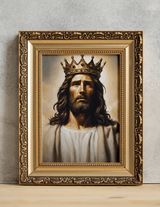 Wandbild von Jesus Christus als König, matter Deluxe-Druck in Museumsqualität, ohne Rahmen