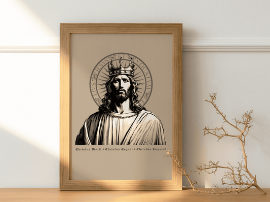 Christkönig Wandbild schwarz/beige - MarcellusOnlineShop
