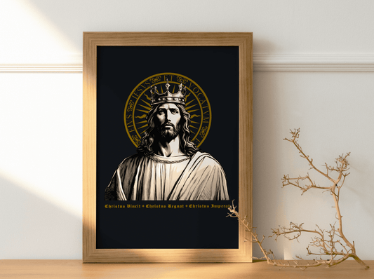 Christkönig Wandbild schwarz/gold - MarcellusOnlineShop