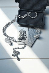 Combat Rosary Soldiers Edition mit stabiler Kugelkette und Perlen aus Edelstahl (6 mm), Nachbildung des Soldatenrosenkranzes