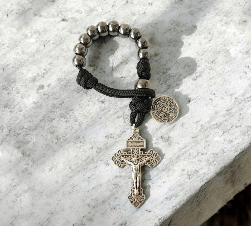 Fingerrosenkranz Paracord anthrazit/schwarz - MarcellusOnlineShop