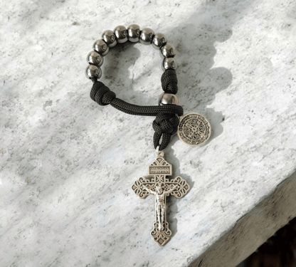 Fingerrosenkranz Paracord anthrazit/schwarz - MarcellusOnlineShop