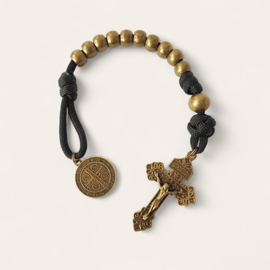 Fingerrosenkranz Paracord bronze/schwarz - MarcellusOnlineShop