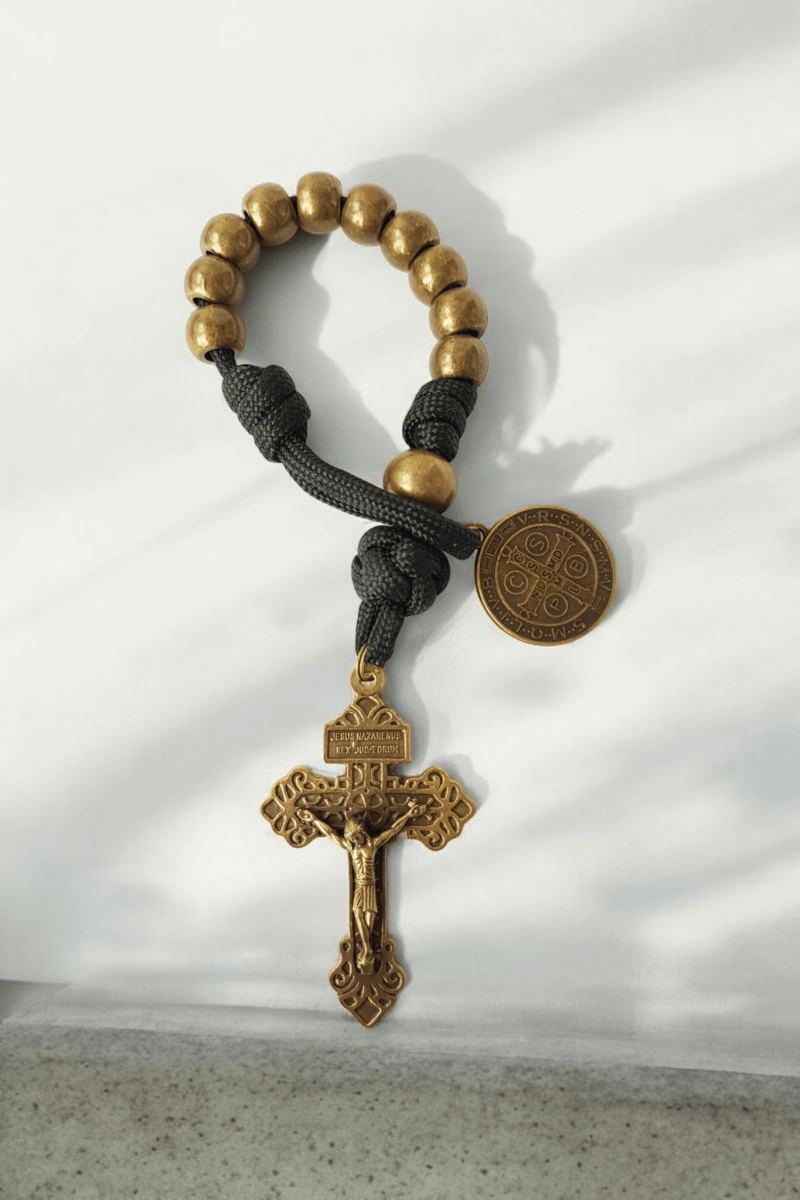 Fingerrosenkranz Paracord bronze/schwarz - MarcellusOnlineShop