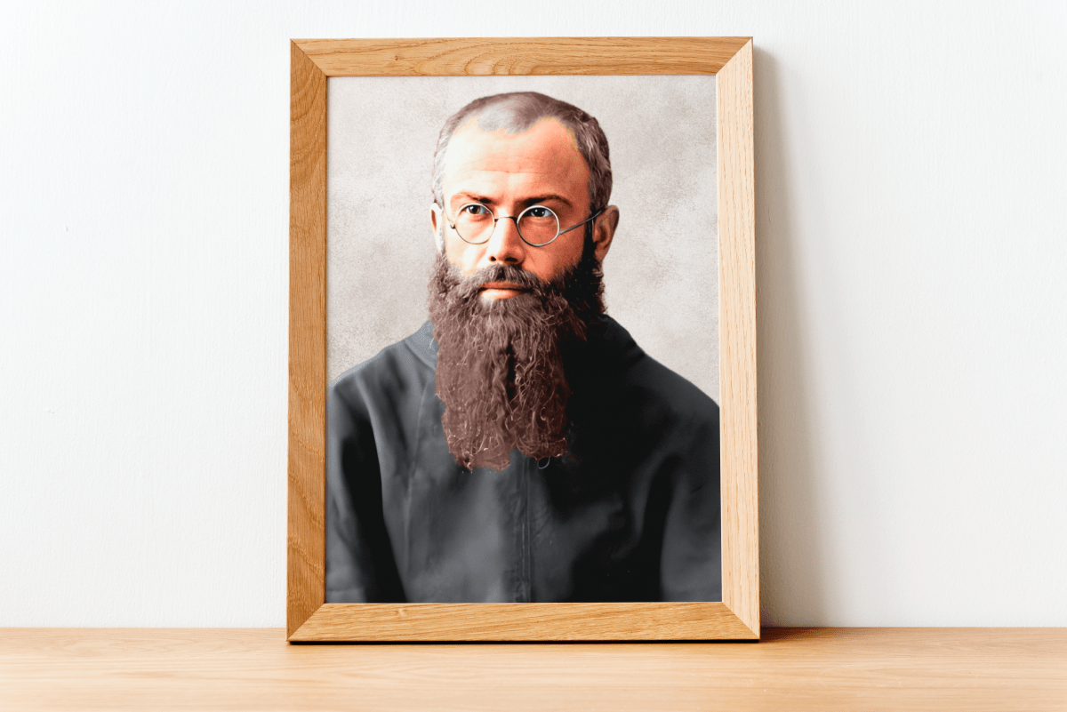 Hl. Maximilian Kolbe Portrait Wandbild - MarcellusOnlineShop