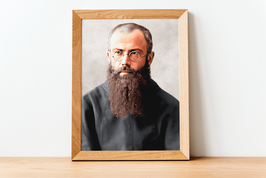 Hl. Maximilian Kolbe Portrait Wandbild - MarcellusOnlineShop