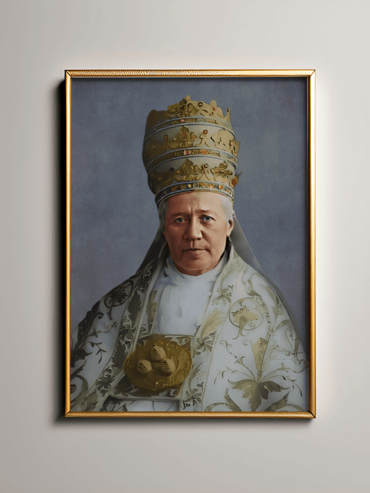 Hl. Papst Pius X. Portrait Wandbild - MarcellusOnlineShop
