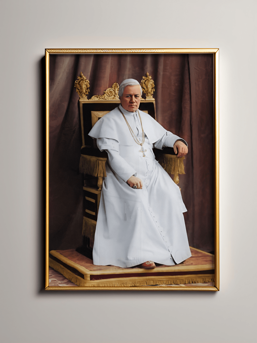 Wandbild des heiligen Papstes Pius X., matter Deluxe-Druck in Museumsqualität, ohne Rahmen