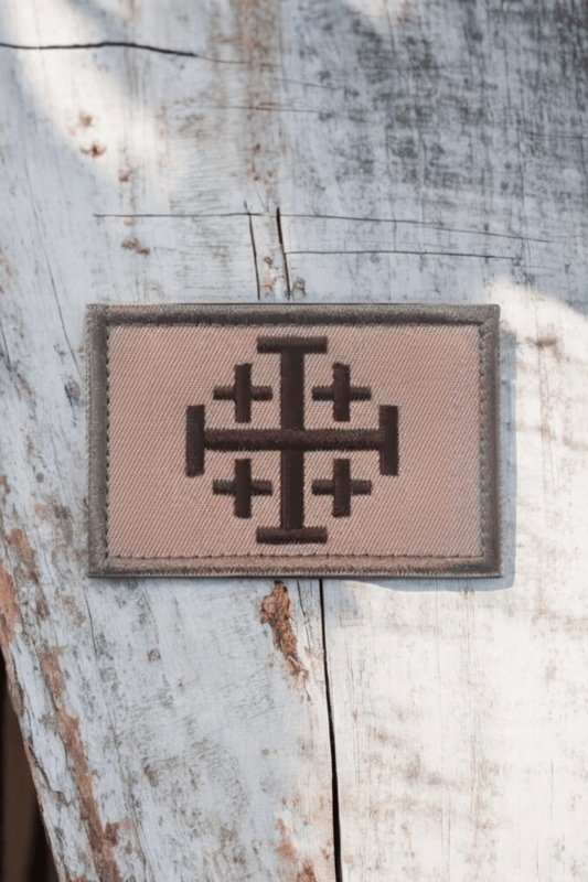 Jerusalemer Kreuz Patch olive - MarcellusOnlineShop