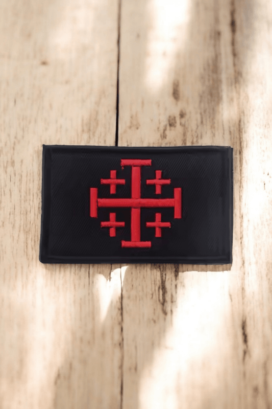 Jerusalemer Kreuz Patch rot - MarcellusOnlineShop