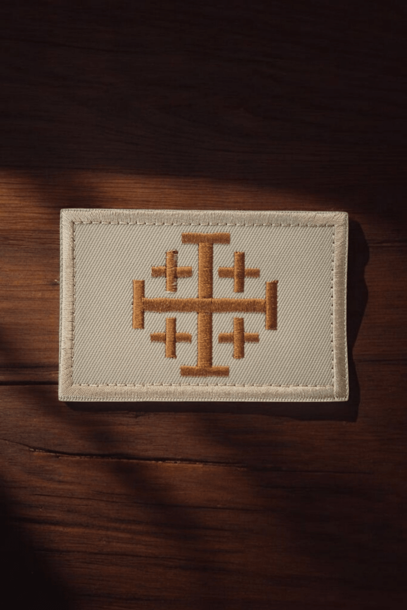 Jerusalemer Kreuz Patch sand - MarcellusOnlineShop