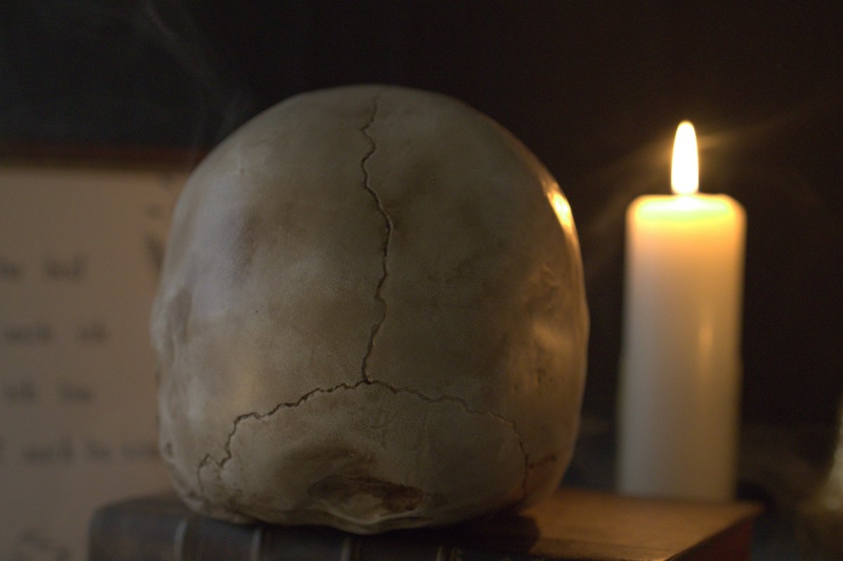 Lebensgroßer Totenkopf aus Kunstharz (handbemalt) - MarcellusOnlineShop