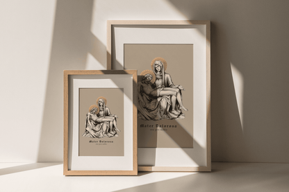 Mater Dolorosa (Pietá) - Wandbild (schwarz/beige) - MarcellusOnlineShop