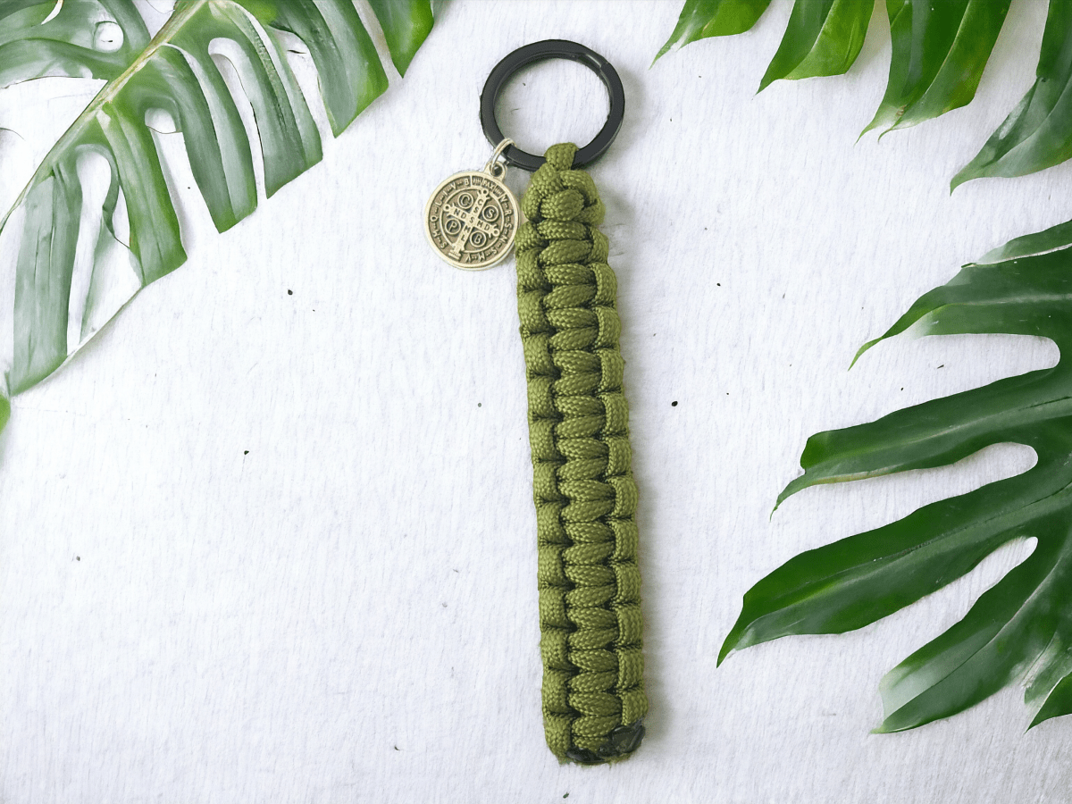 Paracord Schlüsselanhänger camouflage, olive, schwarz - MarcellusOnlineShop