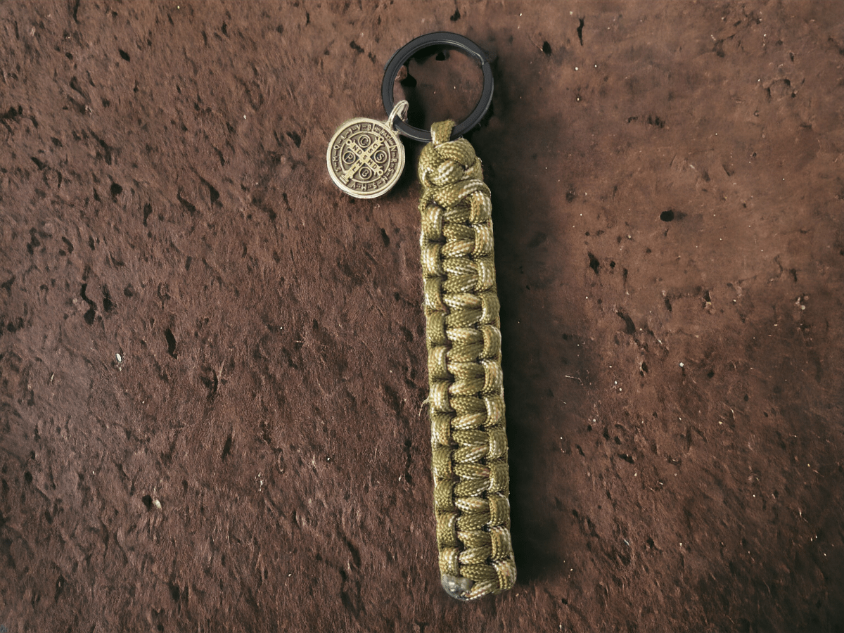 Paracord Schlüsselanhänger camouflage, olive, schwarz - MarcellusOnlineShop