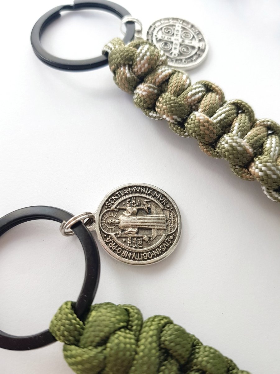 Paracord Schlüsselanhänger camouflage, olive, schwarz - MarcellusOnlineShop