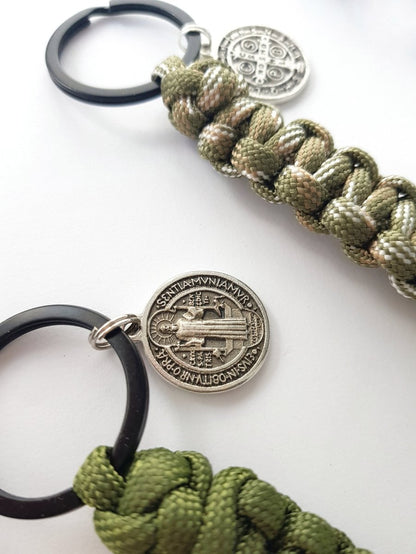 Paracord Schlüsselanhänger camouflage, olive, schwarz - MarcellusOnlineShop