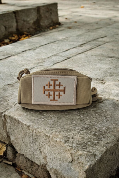 Tasche für Paracord-Rosenkranz sand