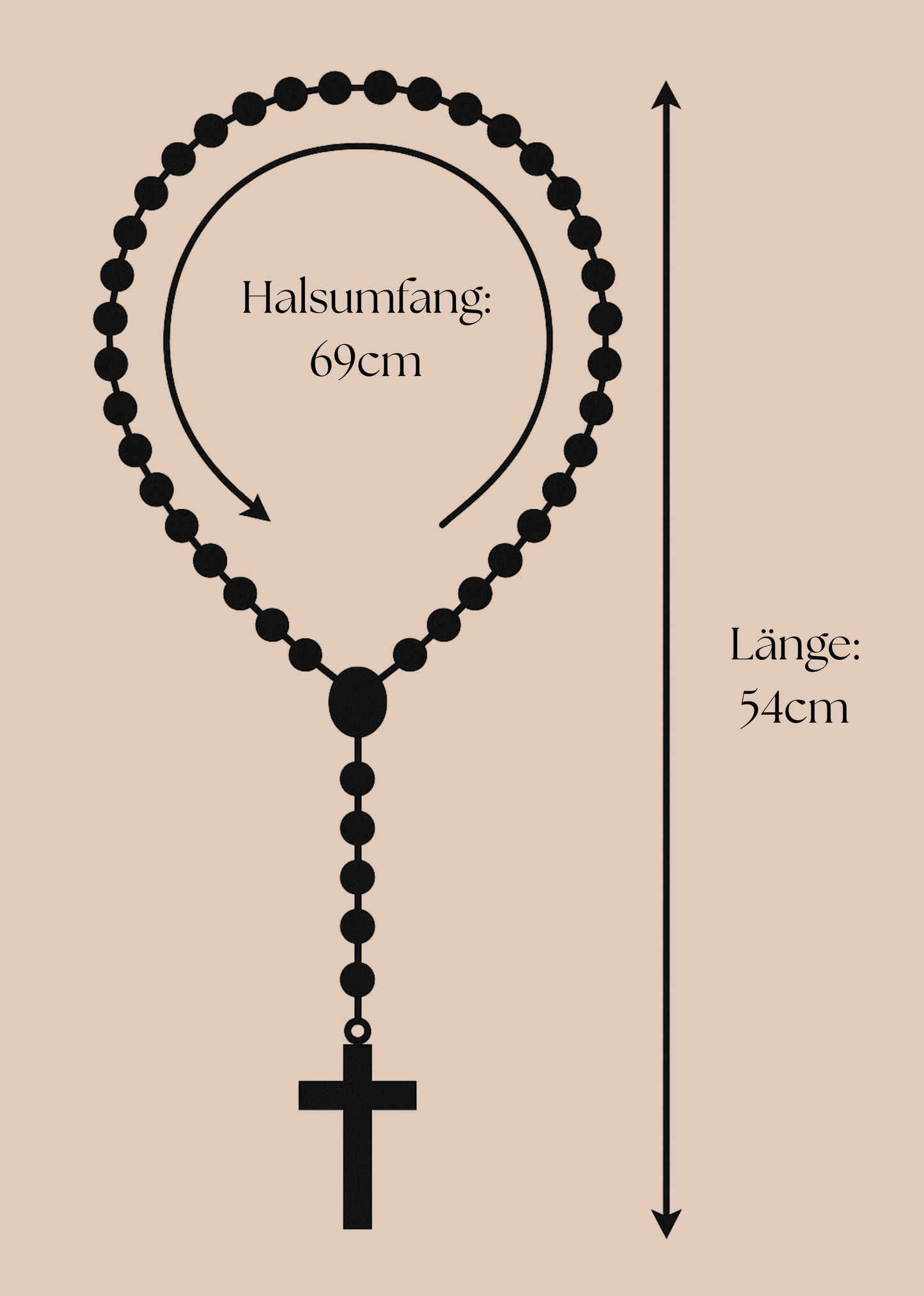 Rosenkranz Lavasteinperlen schwarz/anthrazit