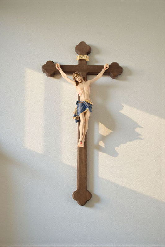 Coming soon - Wandkreuz Siena Barock, handgeschnitzt, Echtholz, 28cm