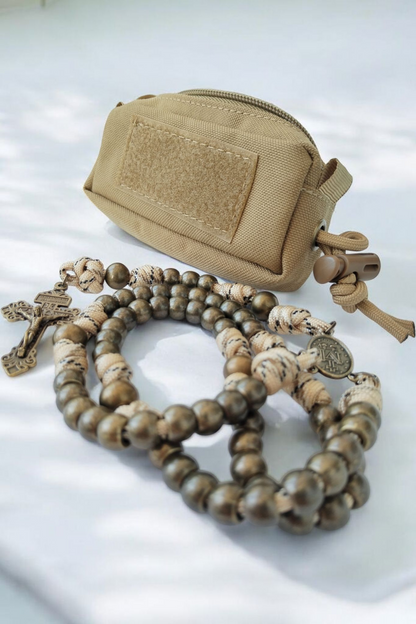 Tasche für Paracord-Rosenkranz sand